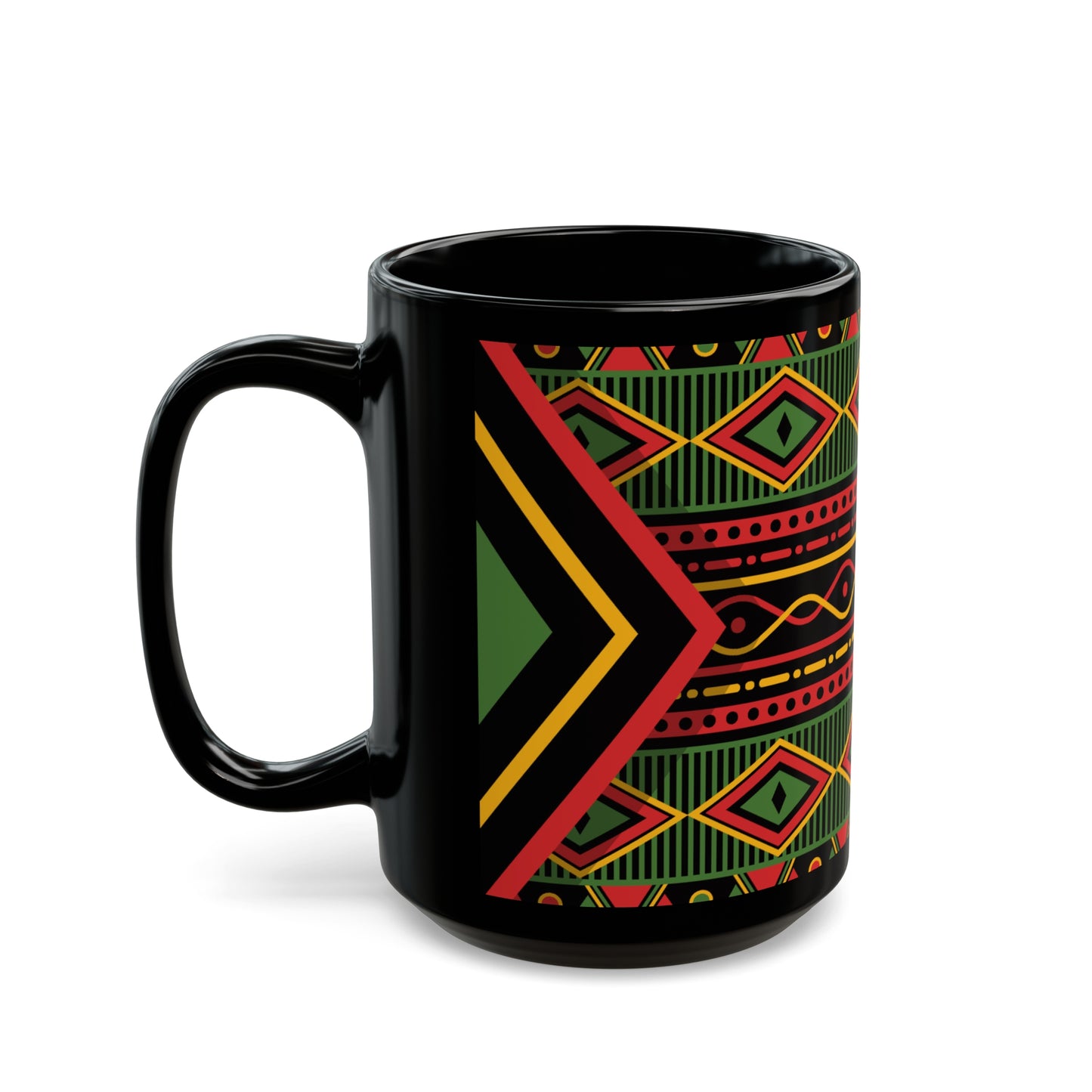 Kente Print Black Mug (11oz, 15oz)