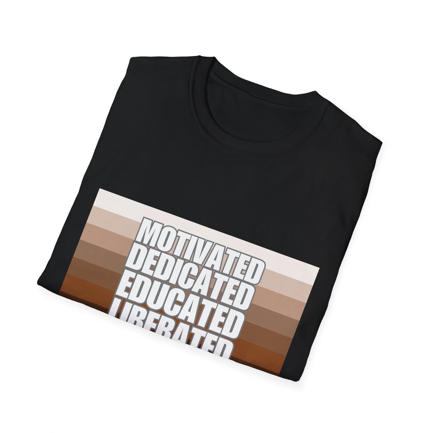 Motivated & Educated Unisex Softstyle T-Shirt - Celebrate Liberation and Melanation