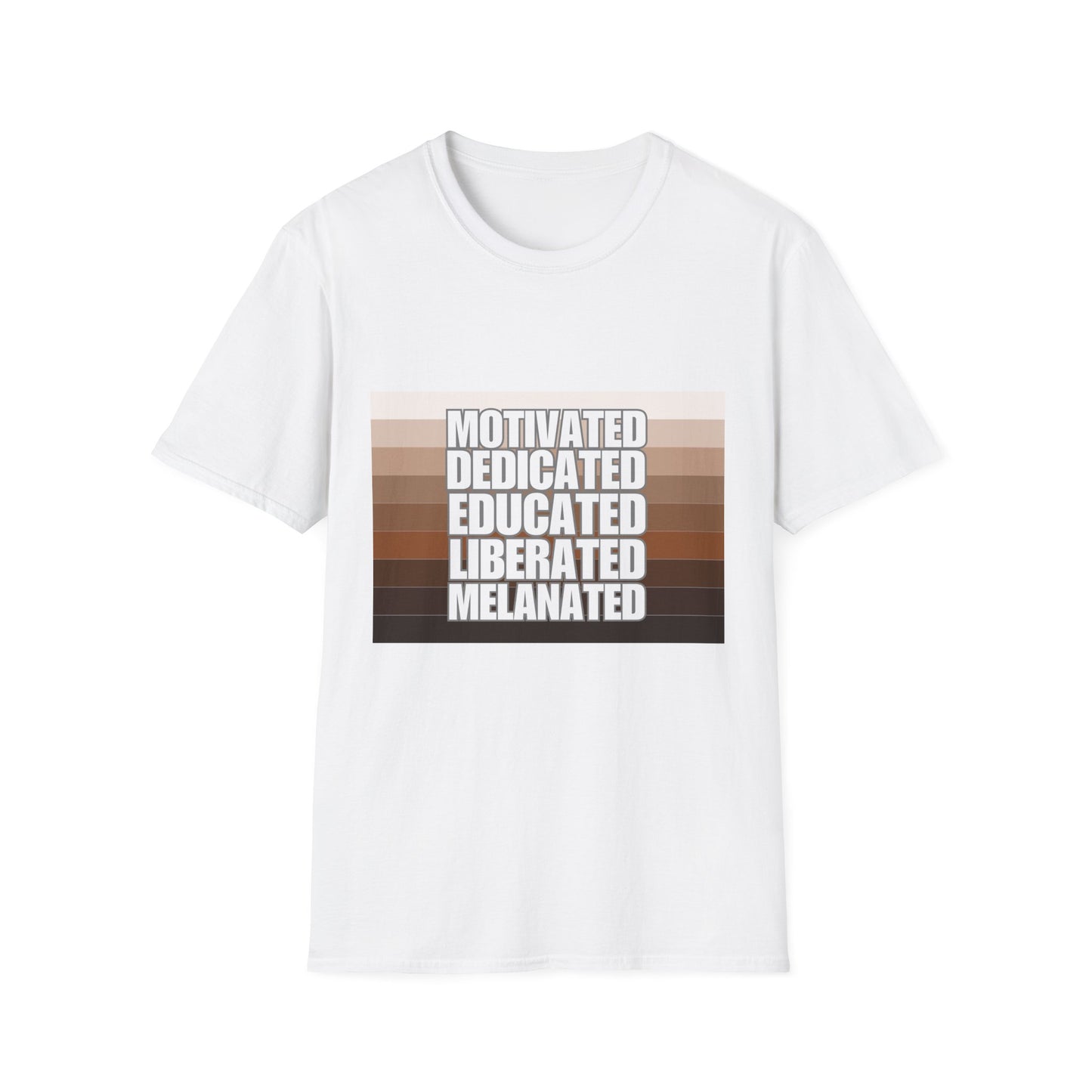 Motivated & Educated Unisex Softstyle T-Shirt - Celebrate Liberation and Melanation