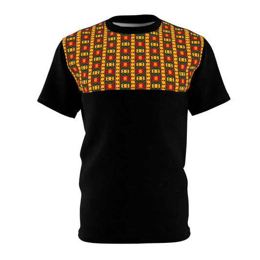 Black Kente Print Unisex Cut & Sew Tee (AOP)