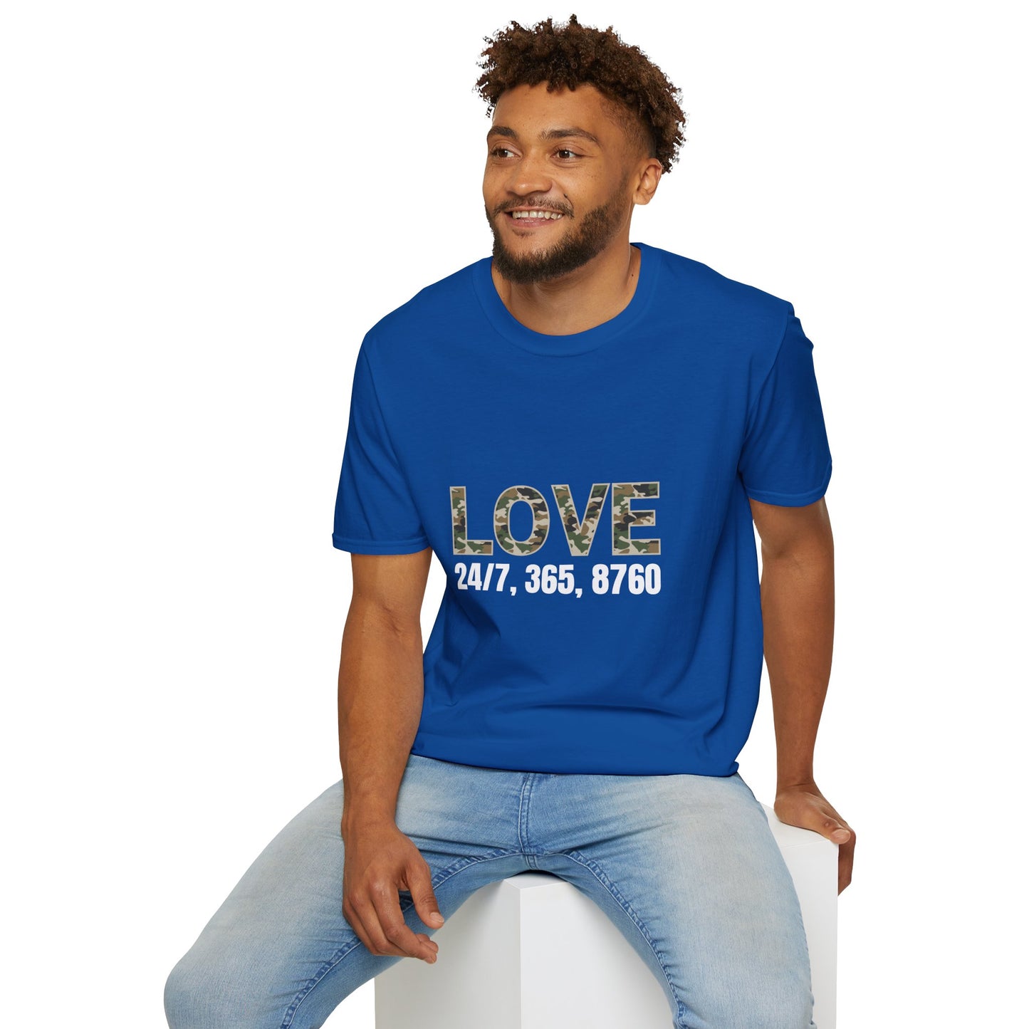 Love All Year Unisex Softstyle T-Shirt (Camouflage) | Casual Wear, Gift for Her, Gift for Him, Love Shirt, Everyday Outfit