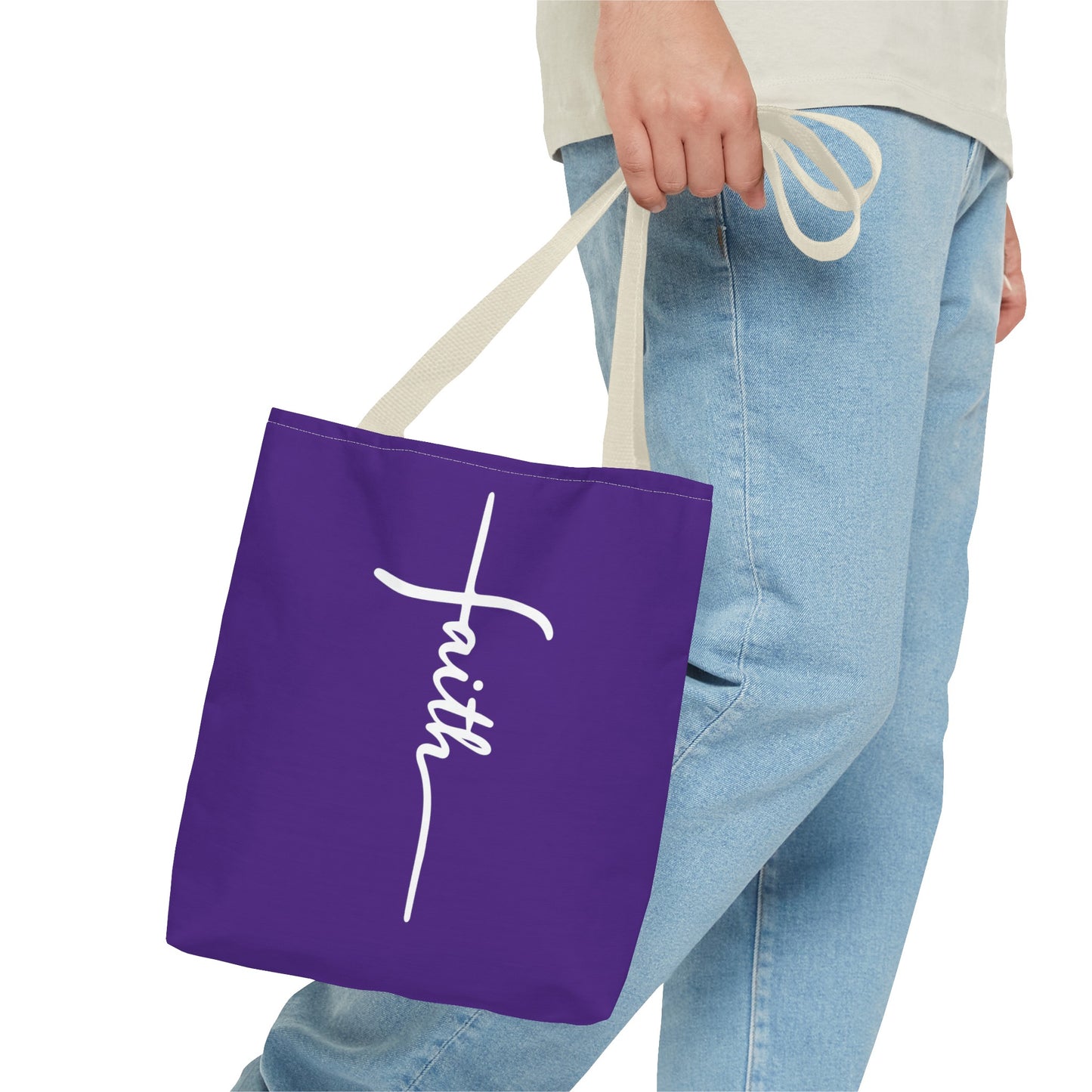 Faith Cross (Purple) Tote Bag (AOP)