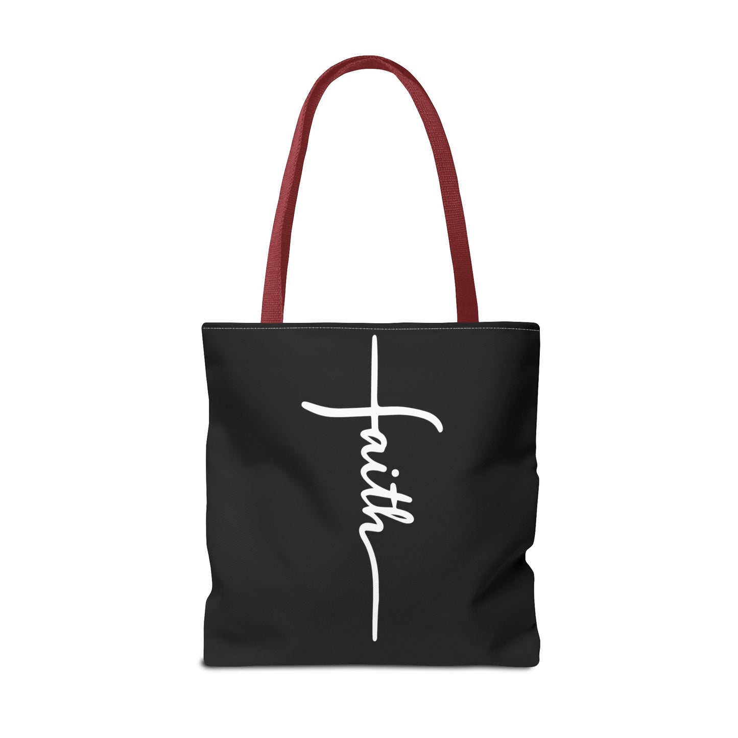 Faith Cross (Black) Tote Bag (AOP)