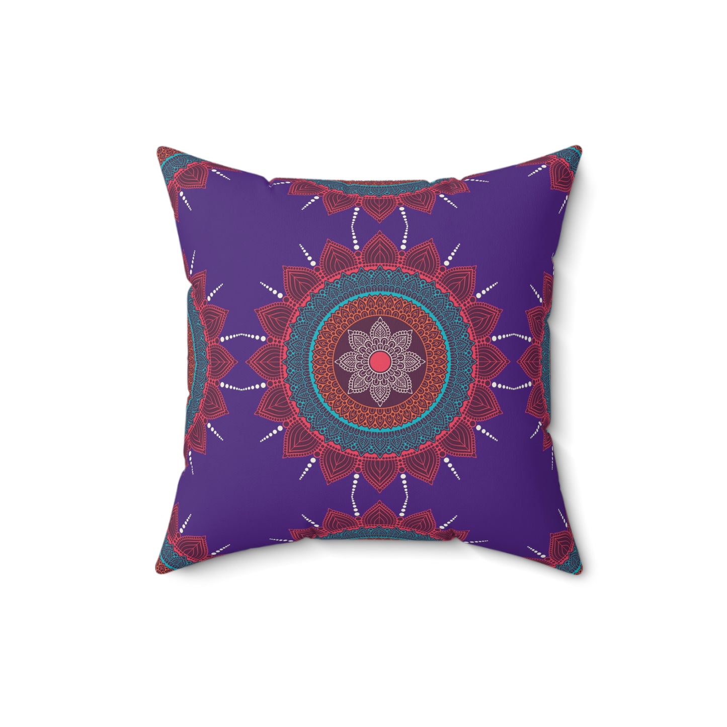 Mosaic (Purple) Print Faux Suede Square Pillow