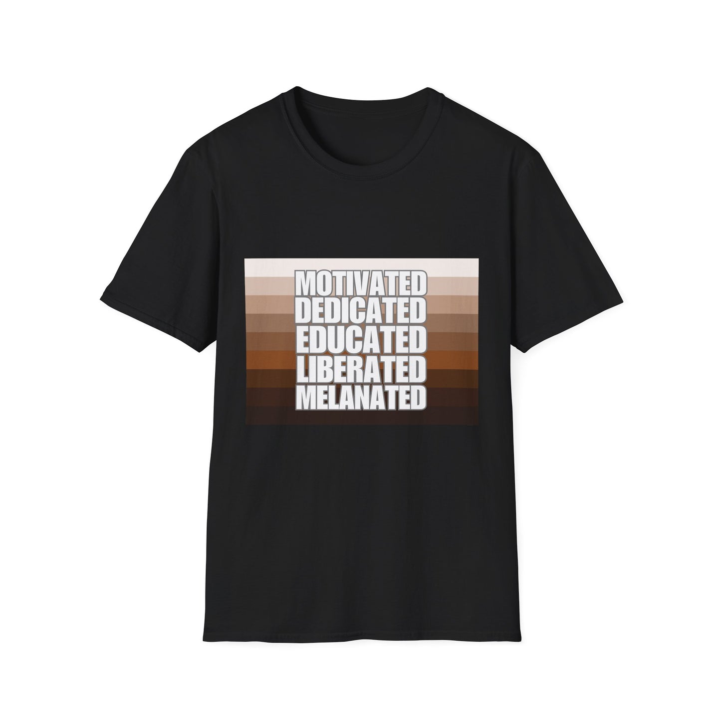 Motivated & Educated Unisex Softstyle T-Shirt - Celebrate Liberation and Melanation