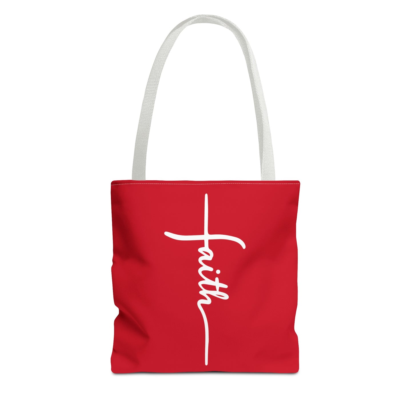 Faith Cross (Red) Tote Bag (AOP)