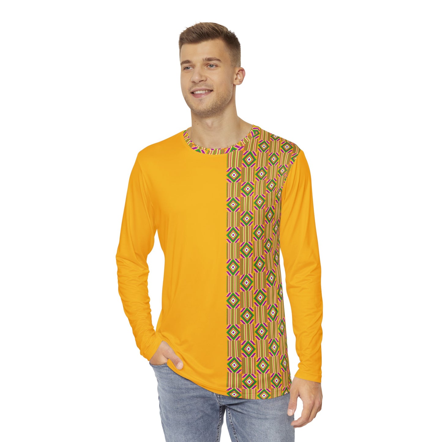 Kente Print Long Sleeve Shirt (AOP)