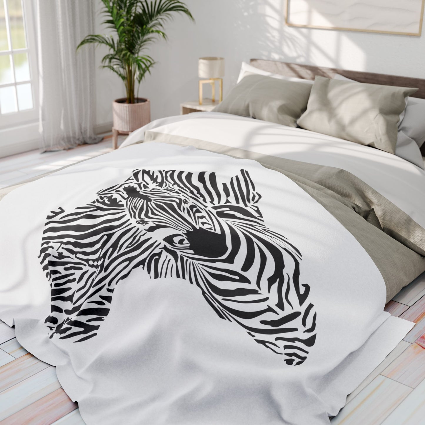 African Zebra Print Arctic Fleece Blanket