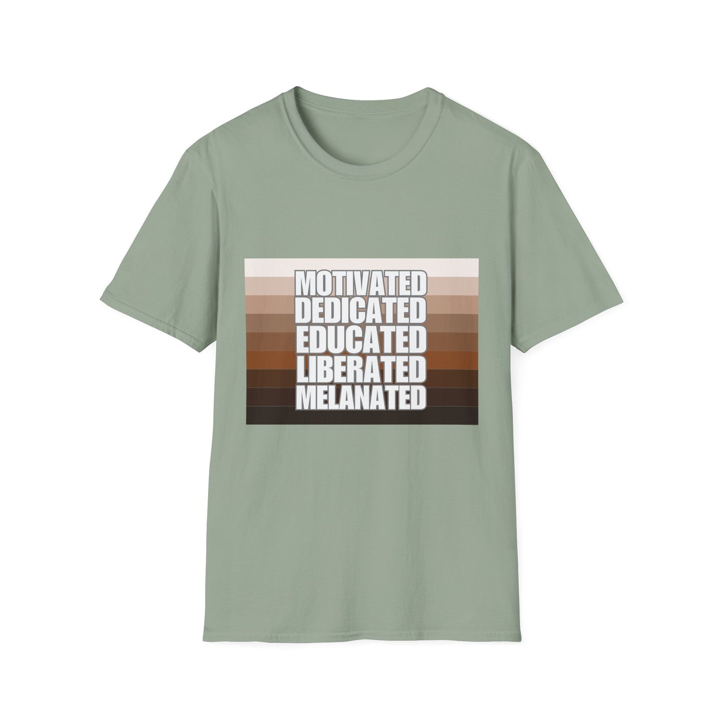 Motivated & Educated Unisex Softstyle T-Shirt - Celebrate Liberation and Melanation