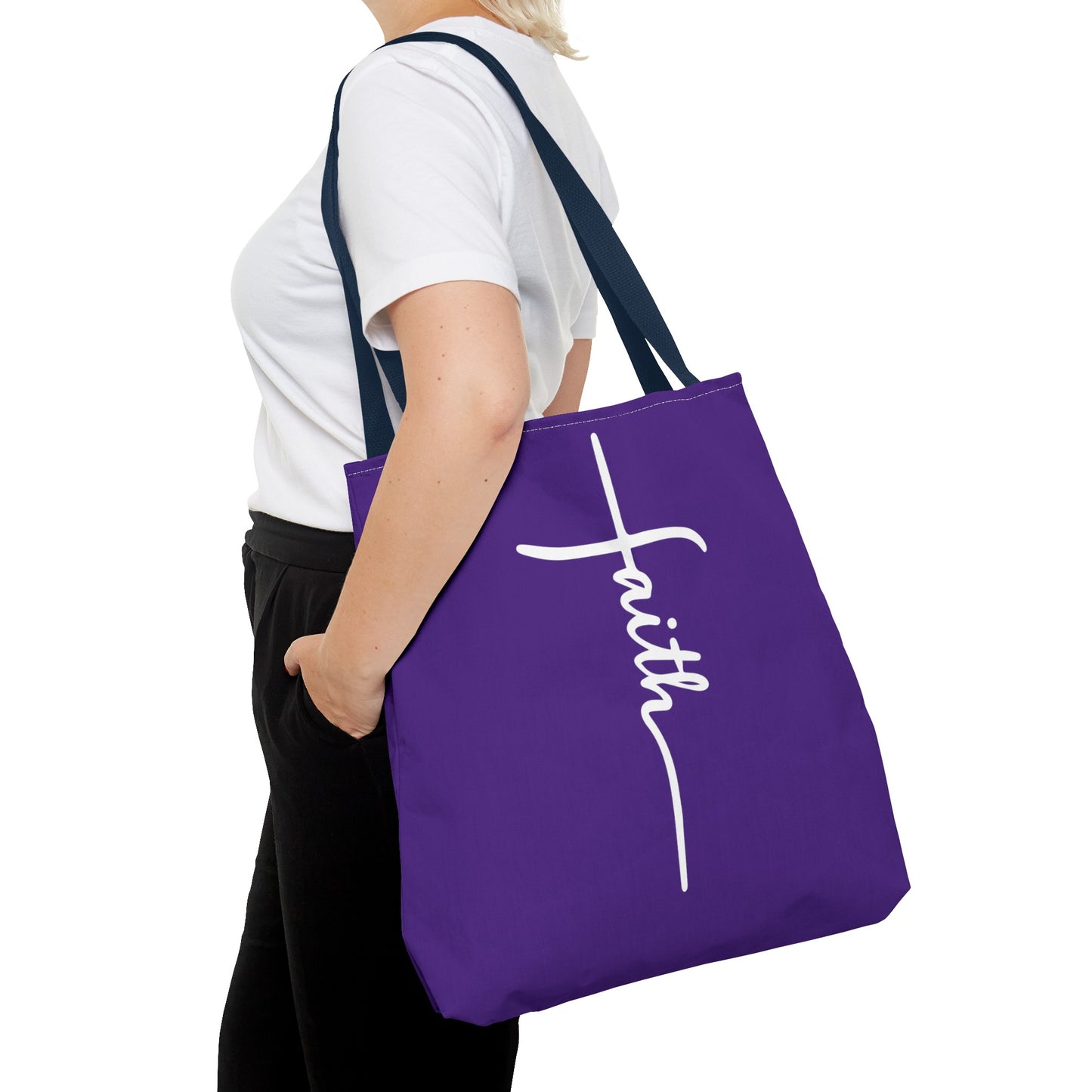 Faith Cross (Purple) Tote Bag (AOP)