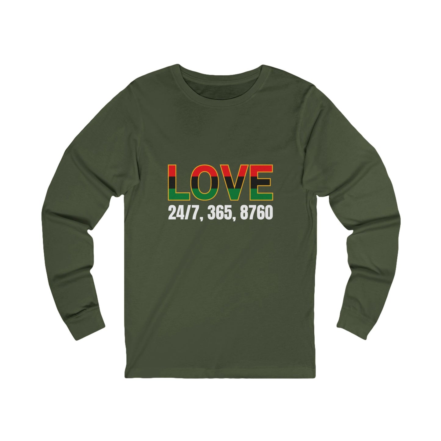 Unisex Long Sleeve Tee - Love 24/7, Perfect Gift for Him/Her, Cozy Casual Wear, Trendy Love T-Shirt, Ideal for Seasonal Celebrations