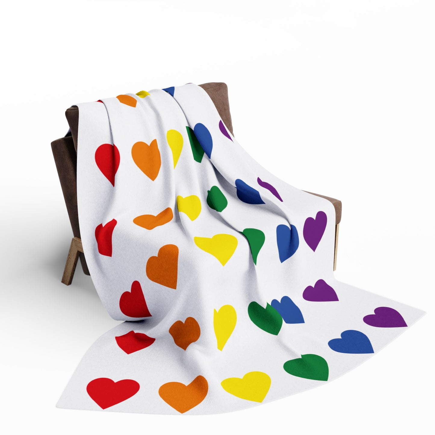 Rainbow Hearts Arctic Fleece Blanket