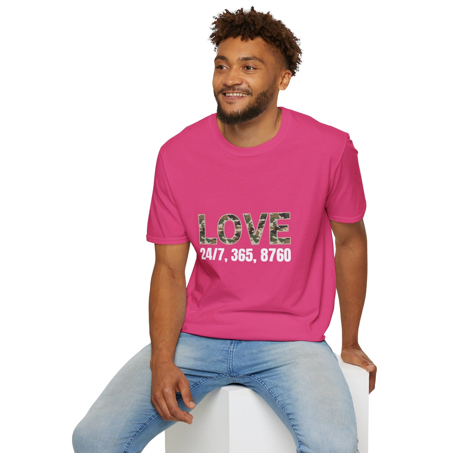 Love All Year Unisex Softstyle T-Shirt (Camouflage) | Casual Wear, Gift for Her, Gift for Him, Love Shirt, Everyday Outfit