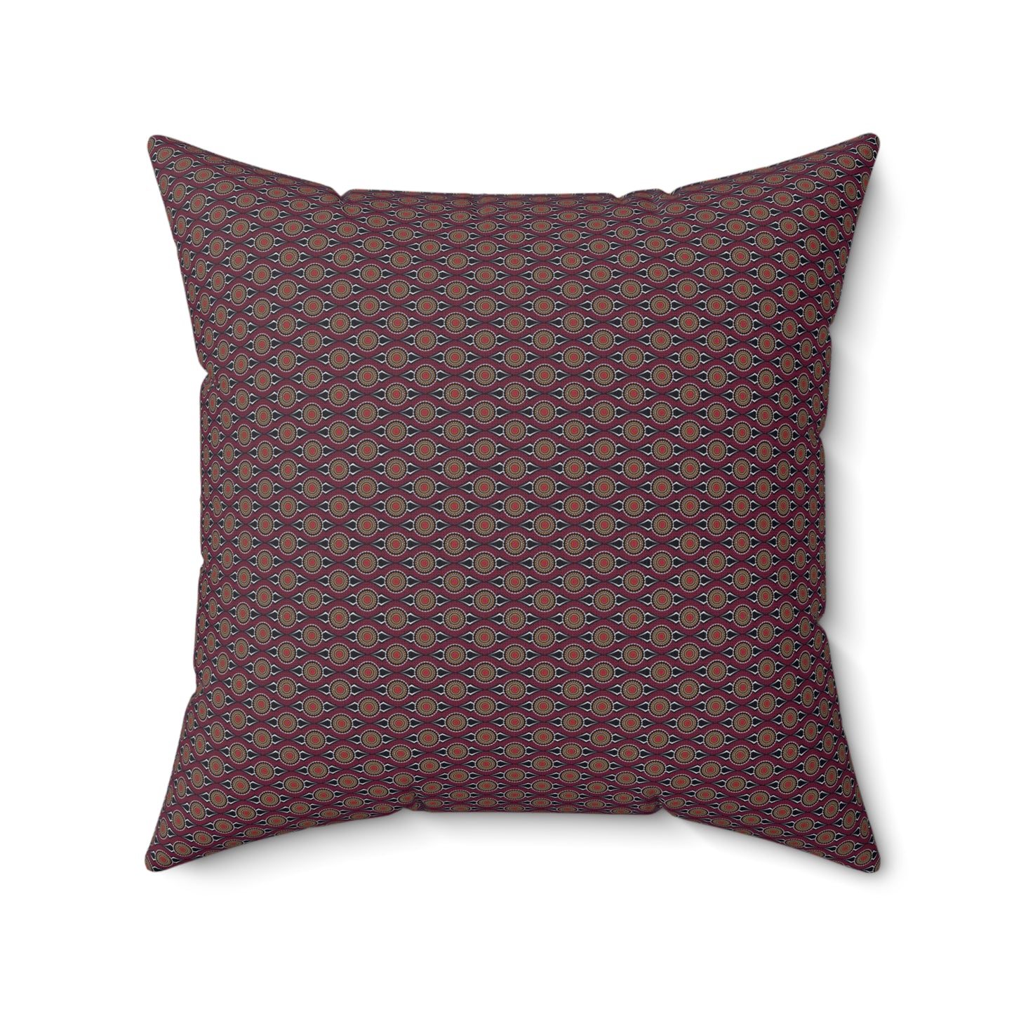 African Print Faux Suede Square Pillow