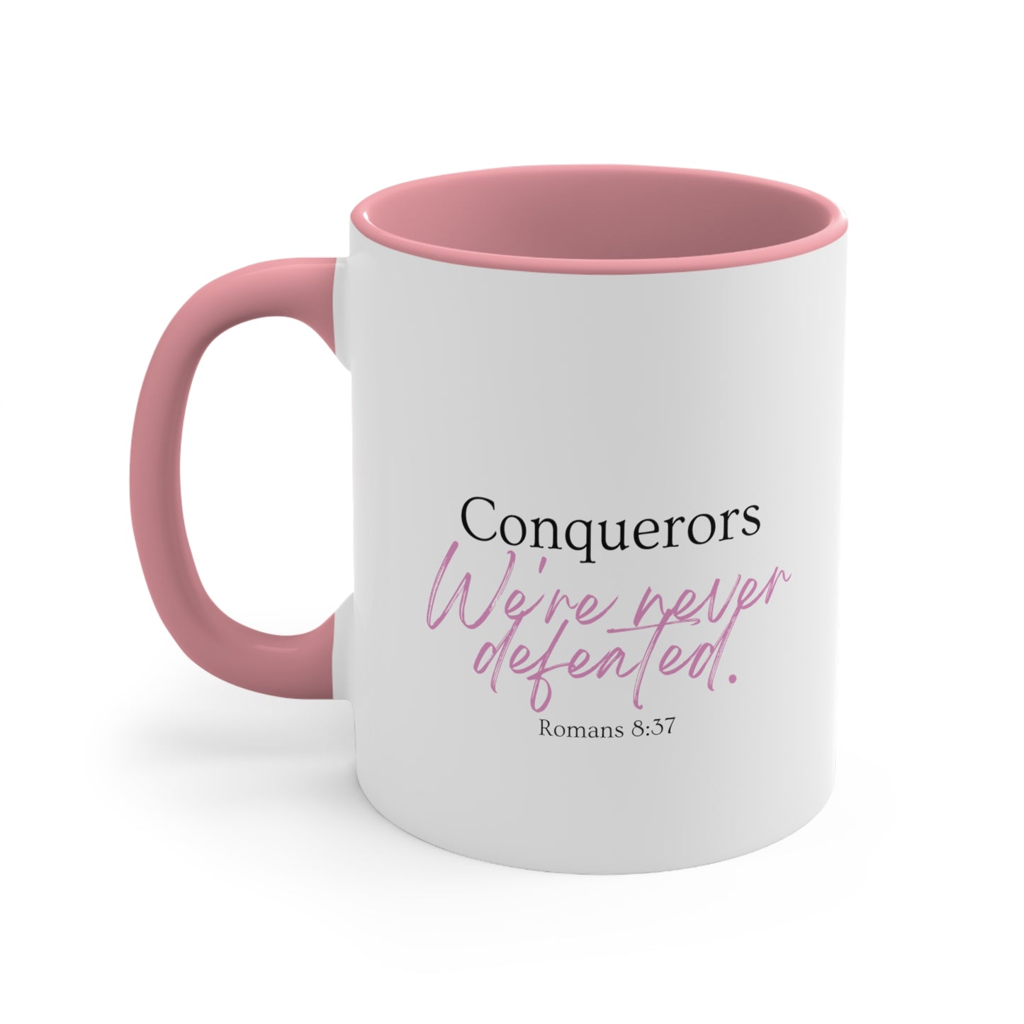 Conquerors Pink Accent Coffee Mug, 11oz