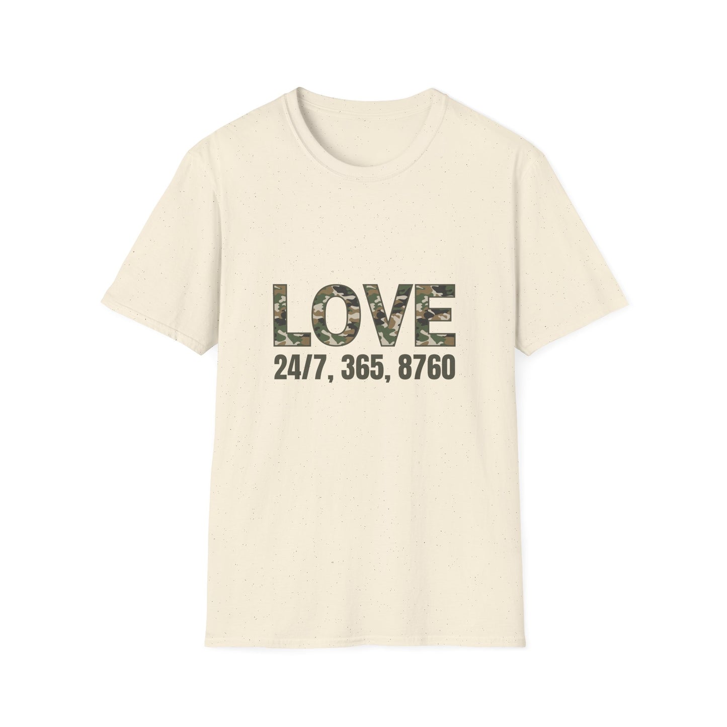 Love All Year Unisex Softstyle T-Shirt (Camouflage) | Casual Wear, Gift for Her, Gift for Him, Love Shirt, Everyday Outfit