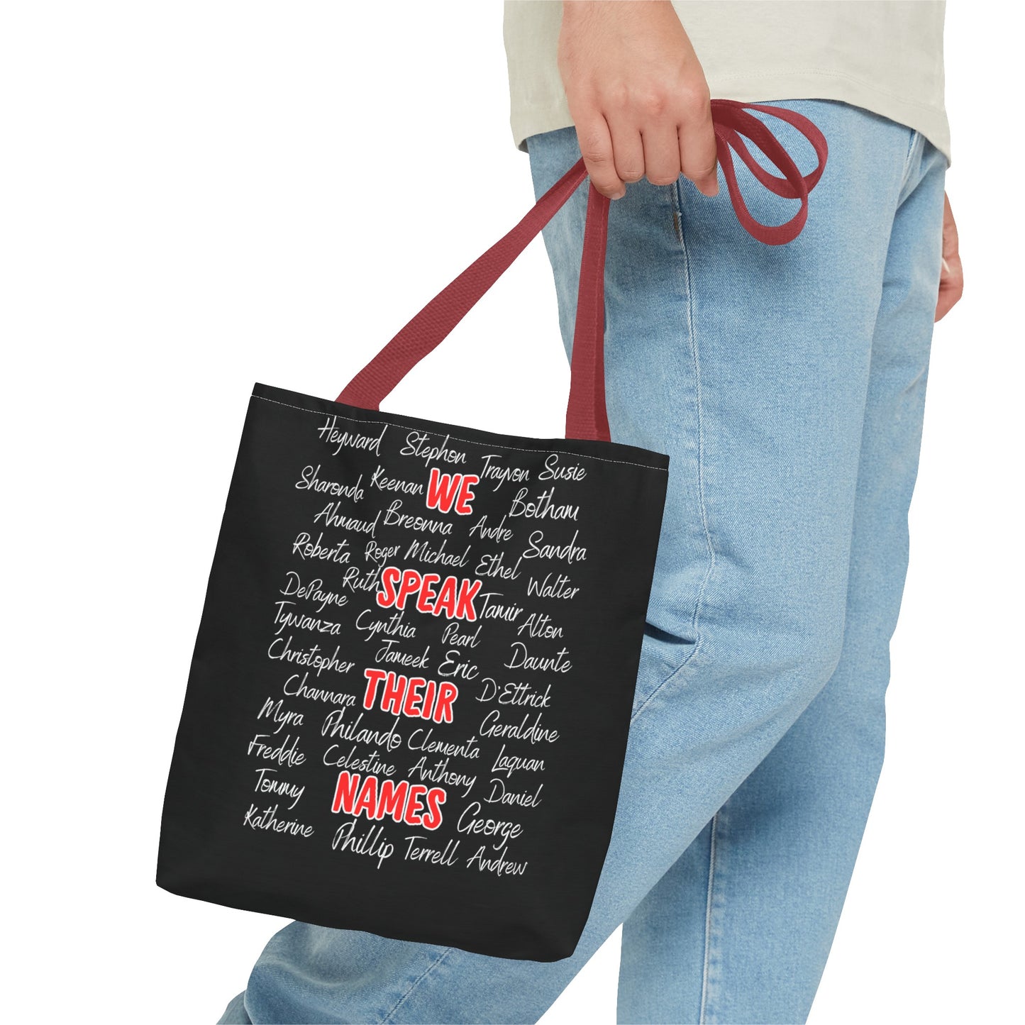 We Speak Their Names Tote Bag (AOP)