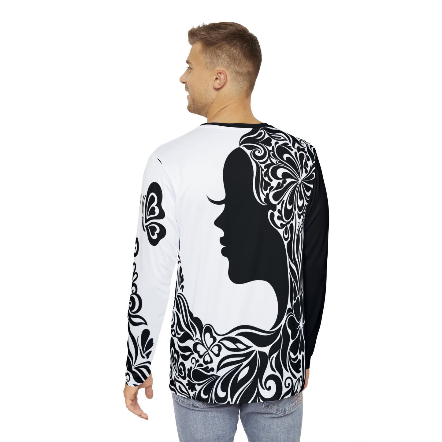 Black Butterfly Long Sleeve Shirt (AOP)