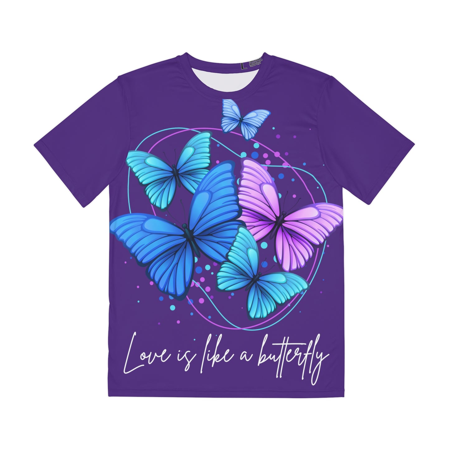 Love is Like a Butterfly Polyester Tee (AOP)