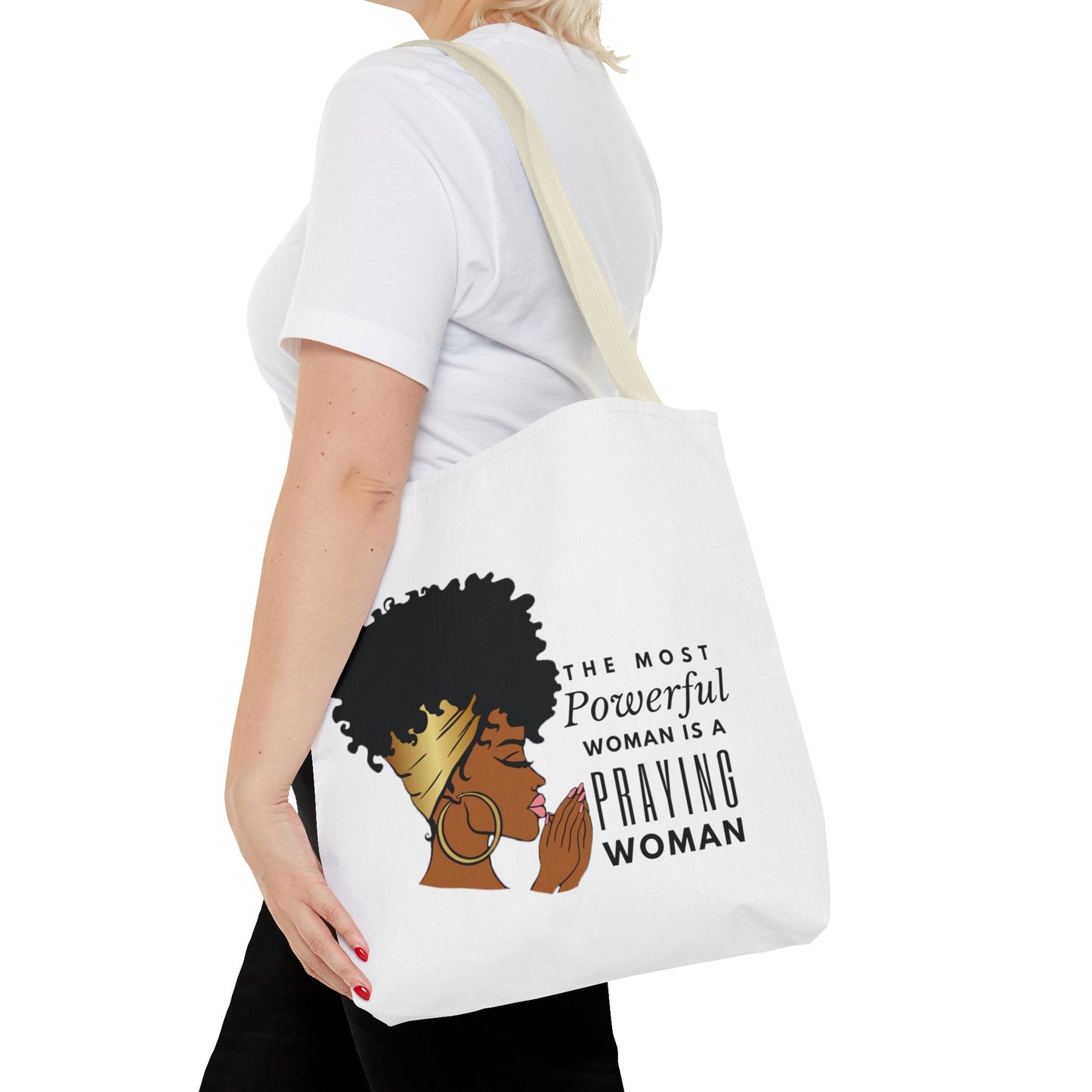 Praying Woman Tote Bag (AOP)