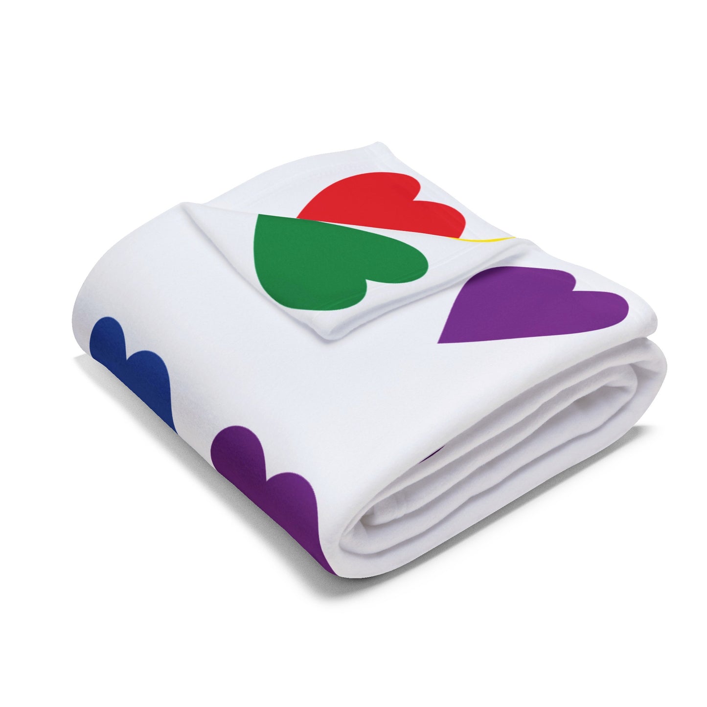 Rainbow Hearts Arctic Fleece Blanket