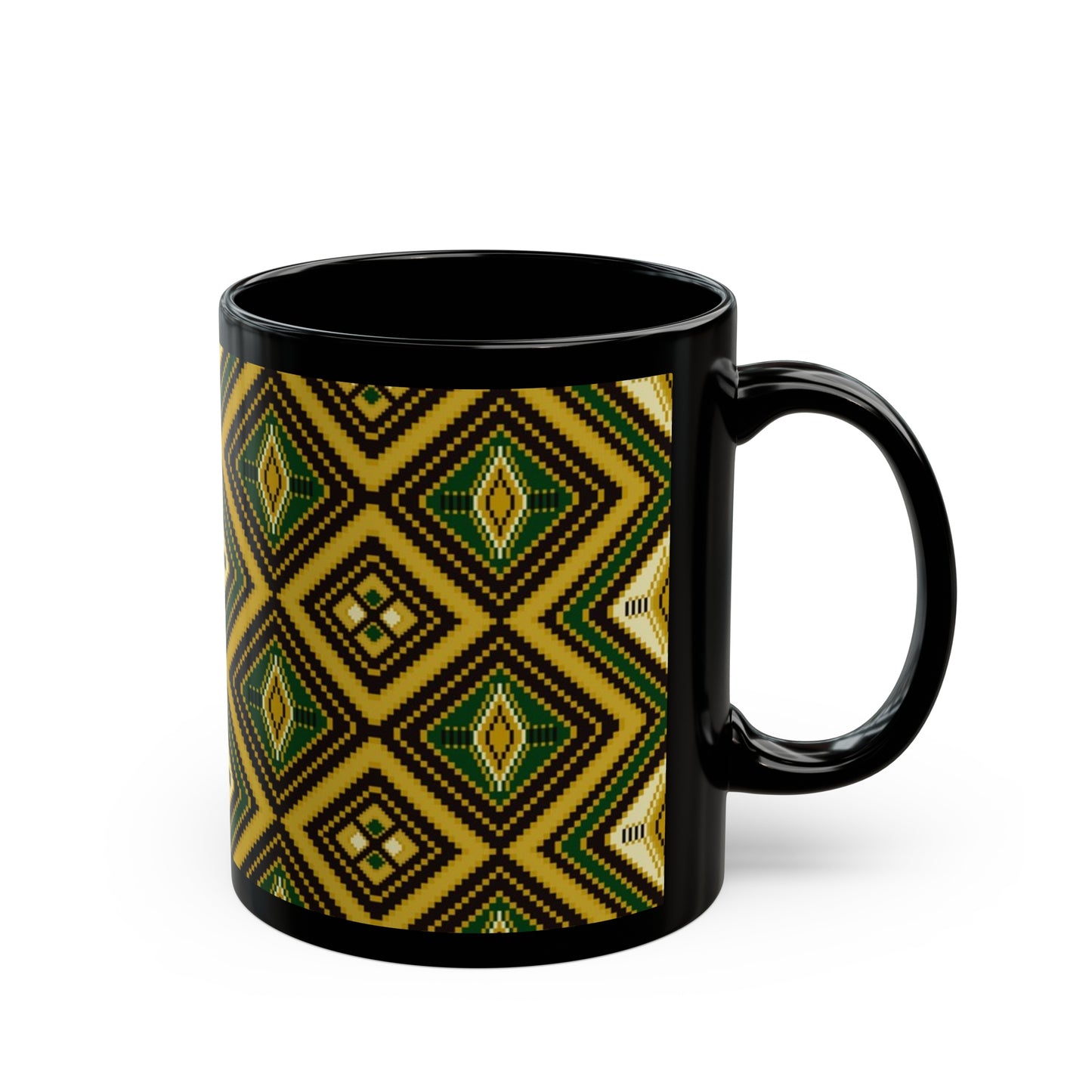 Kente Print Black Mug (11oz, 15oz)