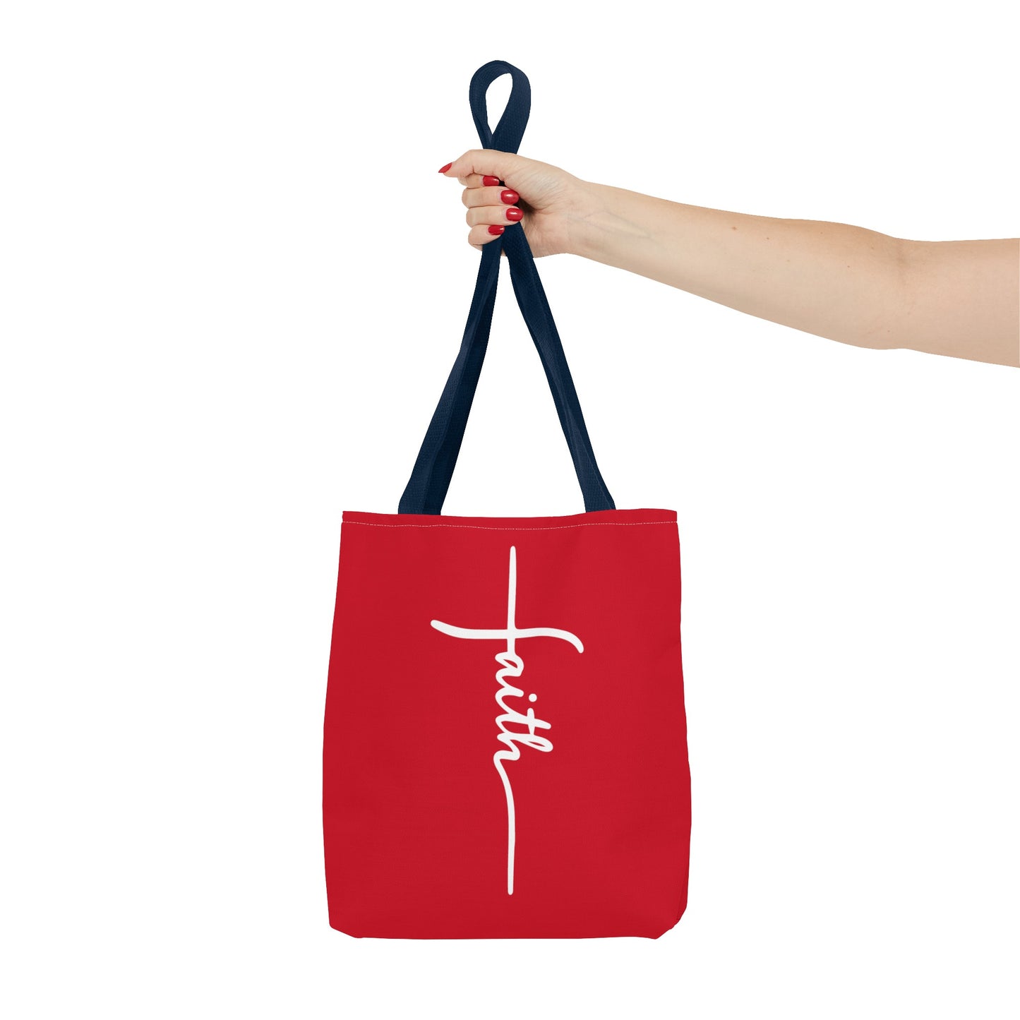 Faith Cross (Red) Tote Bag (AOP)